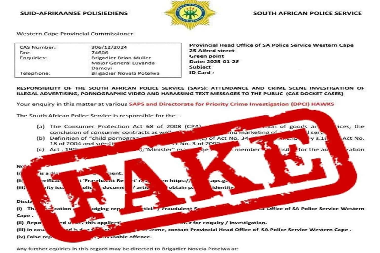 SAPS Issues Warning Over Vishing Scam